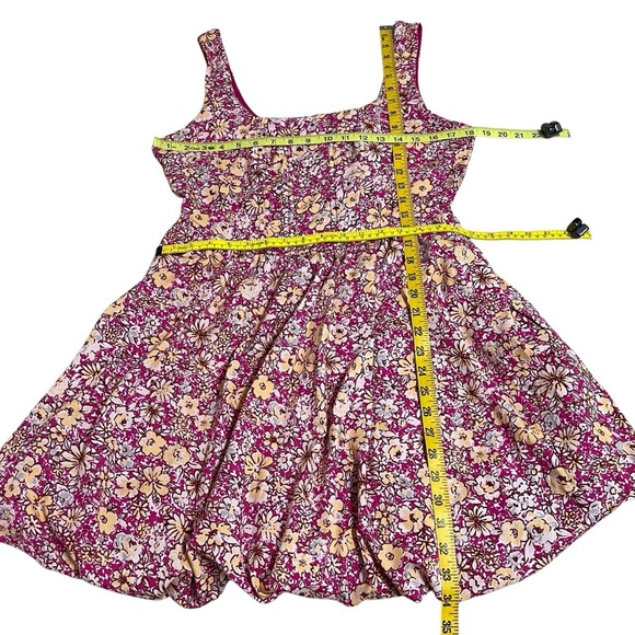 Land of the Free Liberty Fuchsia Floral Corset Mini Tank Dress Size Large Flirty - Picture 6 of 15